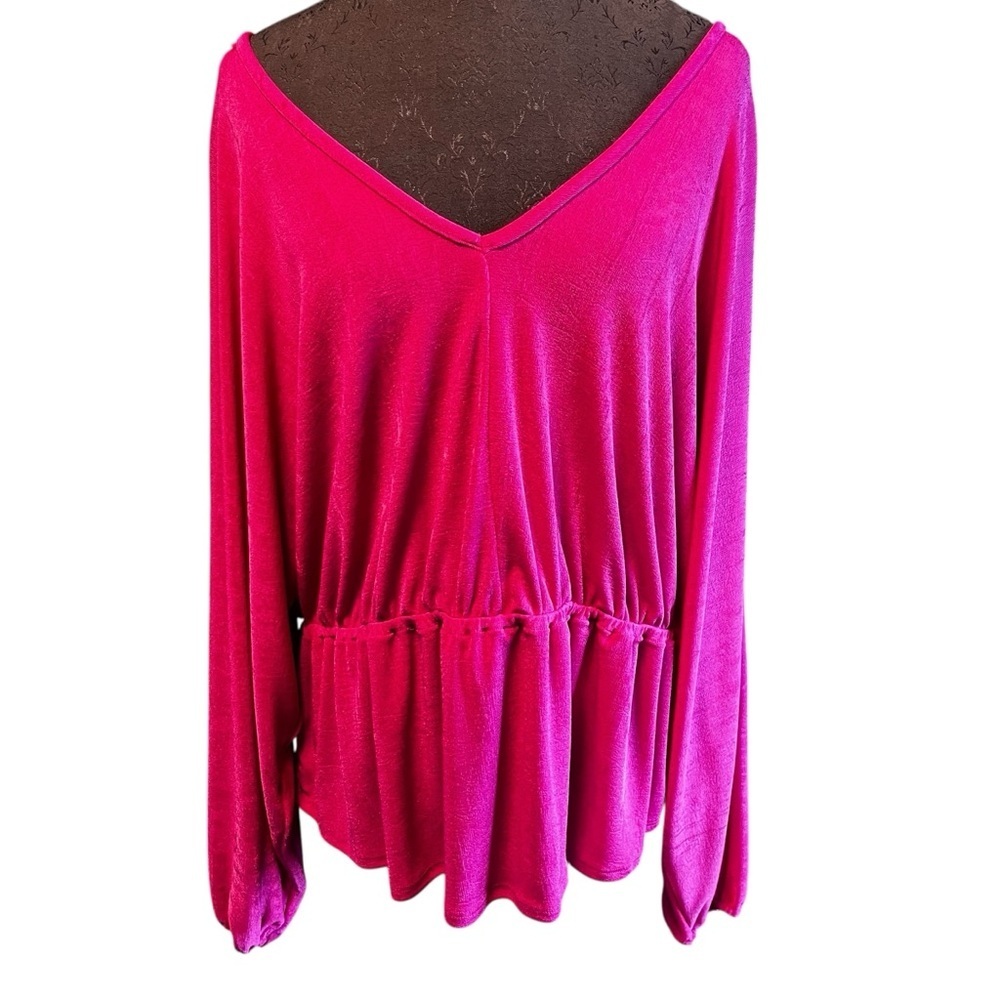 NWT Blue Sol fuchsia Pink Jersey Tunic 1X New Boho Festival Sexy - Picture 7 of 8